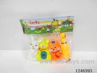 Rubber-moulded Animal Criers 4PCS