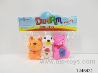 BB Whistle Rubber-moulded Mouse Rabbit Bear 3PCS