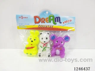 BB Whistle Rubber-moulded Rabbit-Mouse-Panda 3PCS