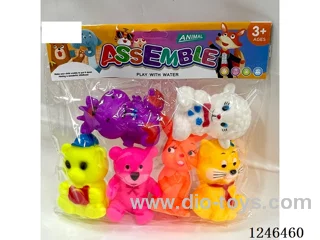 Rubber-moulded BB Whistle Animals 6PCS