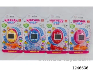 Upgraded 197-in-1 Multilingual Electronic Pet Machine with Cartoon Colour Background with leash included battery 2*AG13