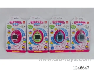 Upgraded 197-in-1 Multilingual Electronic Pet Machine with Cartoon Colour Background with beaded chain included battery 2*AG13