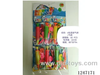 6-pack mixed balloons + pump