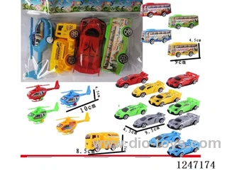 pull back car set 4 types 4 colors mixed