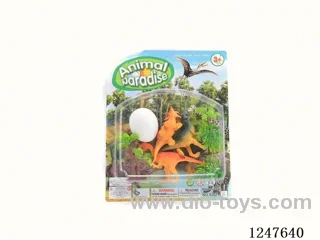 Solid Dinosaur (with Dinosaur Eggs, Grass, Coconut Tree)