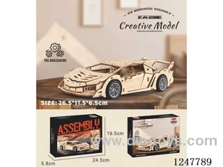 DIY wooden pull back sports car
