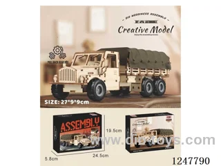 DIY wooden pull back military truck