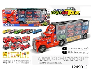Storage large container truck with alloy fire engine alloy car
