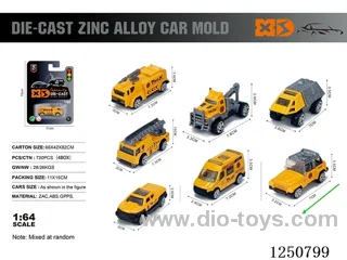 1:64 free wheel alloy engineering vehicles 7 mixed
