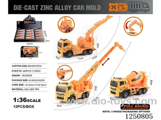 1:36 alloy engineering vehicles 12PCS