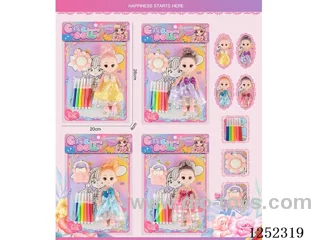 6 inch doll + Colour Pencil Accessories