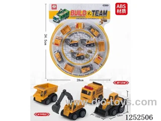 4 types pull back Engineering Vehicles (ABS material) (12PCS)