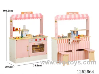 Wooden toy - Ice Cream Vending Cart - Pink Model