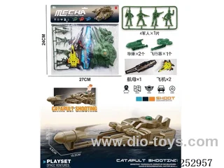 Catapult Drone Missile with Pull Back Plane/Carrier Military Set