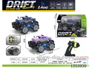 2.4G rc stunt car with light included battery