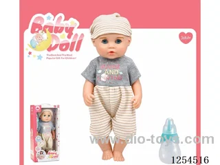 14 inch drinking and peeing doll ( vinyl head hands and feet / body blowing / with IC,24 sound ) included battery