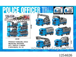 6PCS pull back Police Vehicles