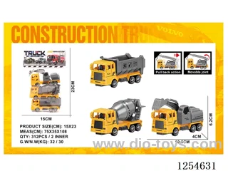 3PCS pull back Engineering Vehicles