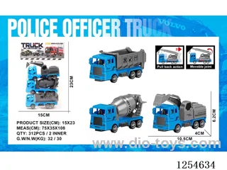 3PCS pull back Police Engineering Vehicles