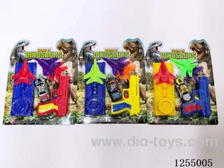 Dinosaur catapult with pull back tin car