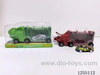 Free-wheel Dinosaur Storage Car (with pull back car)