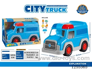 Straw material 12PCS police car