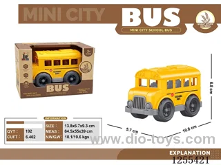 Mini straw cartoon school bus
