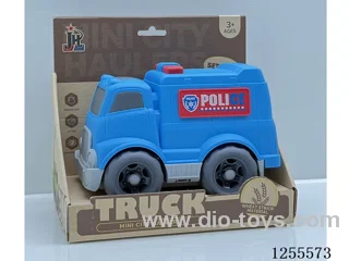 Straw cartoon police car