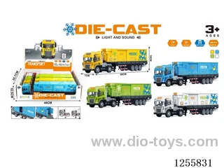 Inertial alloy refrigerated truck 4PCS W L/M included 3*AG13 battery