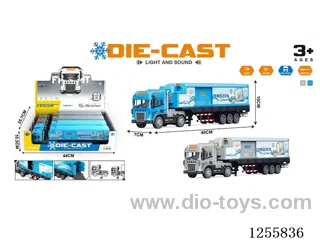 Inertial alloy refrigerated truck 4PCS W L/M included 3*AG13 battery