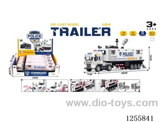 Inertial alloy police command vehicle 4PCS W /M included 3*AG13 battery (with receiver accessories)