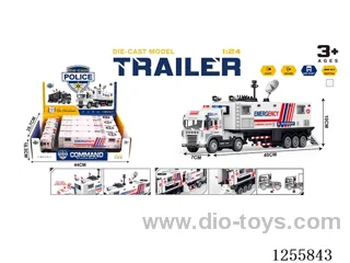 Inertial alloy emergency rescue command vehicle 4PCS W L/M included 3*AG13 battery (with receiver accessories)