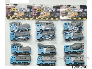 2PCS pull back Police Engineering Vehicle (3 mixed)