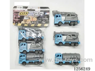 3PCS pull back Police Engineering Vehicle