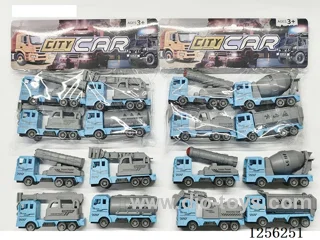 4PCS pull back Police Missile + Engineering Vehicle (2 mixed)