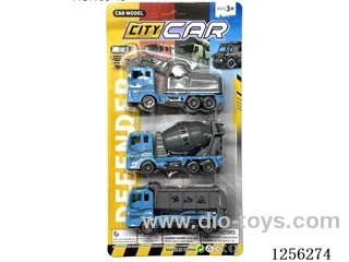 3PCS pull back Police Engineering Vehicles