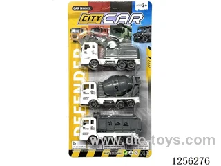 3PCS pull back Zoo Engineering Vehicles