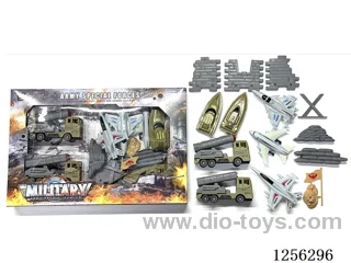 Military pull back Missile Vehicle + pull back Aircraft Set