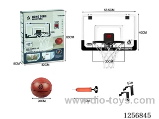 58.5*40.5CM Transparent Scoring Snap-On Hanging Backboard (Solid 30CM Spring Ring) (Includes 20CM Basketball) Iron Hook