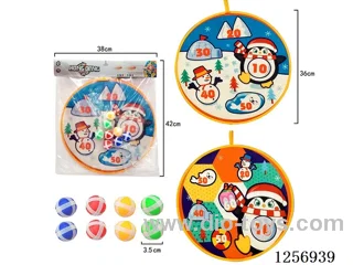 Christmas Penguin Round Dartboard (Includes 6 ABS Sticky Balls + 4 Darts)