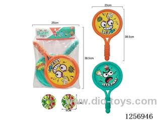 Racket with 2 sticky balls