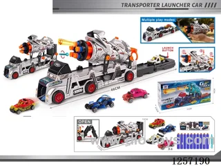 Soft-Shoot Gatling Transport Vehicle with Launcher DIY Assembly 4-in-1 (10-Shot 4-Alloy Vehicle)
