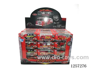 1:64 Alloy Free-Wheel Fire Trucks 8 mixed (48PCS)