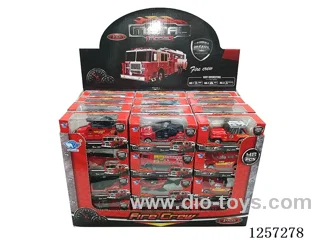 1:64 Alloy Free-Wheel Fire Trucks 16 mixed (48PCS)