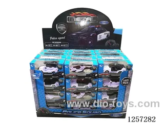 1:64 Alloy Free-Wheel Police Car 4 mixed (48PCS)