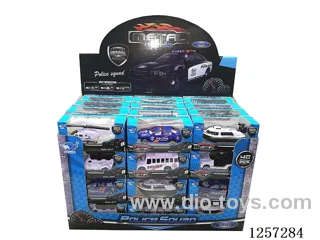 1:64 Alloy Free-Wheel Police Cars 12 mixed (48PCS)
