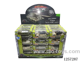 1:64 Alloy Free-Wheel Military Vehicles 8 mixed (48PCS)