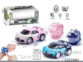 1:64 2.4G RC alloy car with watch remote control included battery 2 colors