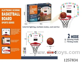 Remote-Controlled Lighted Scoring Backboard with Hoop/Plastic Hoop