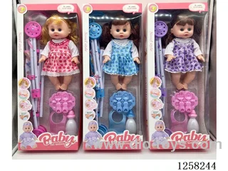 Cart+14 Inch Blinking doll with 4 IC/Drinking/ Urine/Plate Set